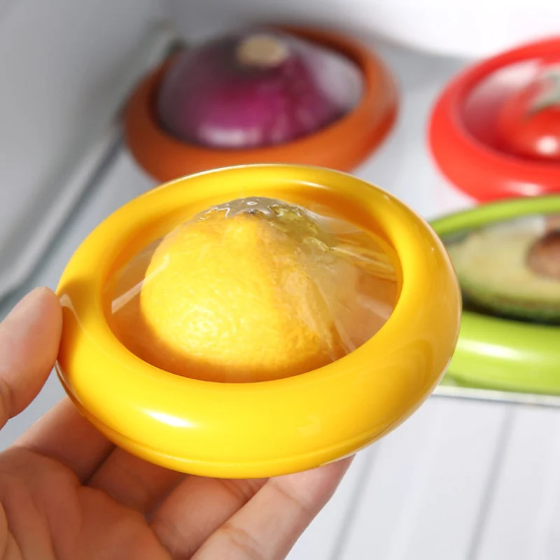 Frischebox Set 4-teilig für Obst & Gemüse | Zitronen-, Avocado-, Zwiebel- & Tomatenbox | Platzsparend, versiegelnd, lebensmittelecht