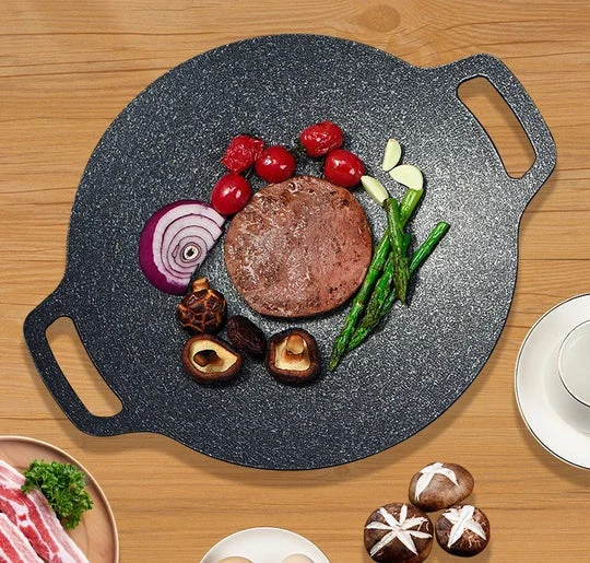 Steinpfanne Antihaft 28 cm | Gleichmäßige Hitze für Anbraten & Grillen | Für alle Herdarten geeignet