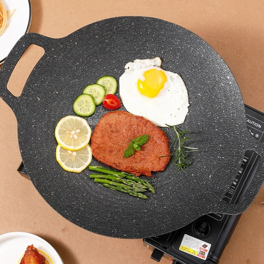 Steinpfanne Antihaft 28 cm | Gleichmäßige Hitze für Anbraten & Grillen | Für alle Herdarten geeignet