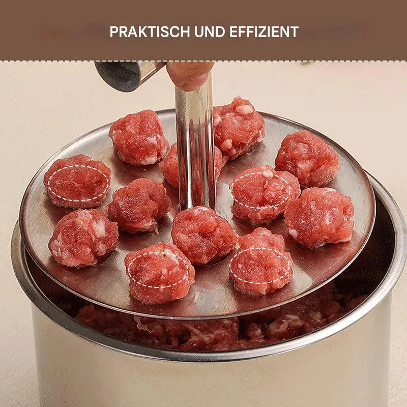 Fleischbällchen-Former aus Edelstahl | Gleichmäßige Portionen in Sekunden | Sauberer Griff & spülmaschinengeeignet | Für Fleisch, Gemüse & Reis