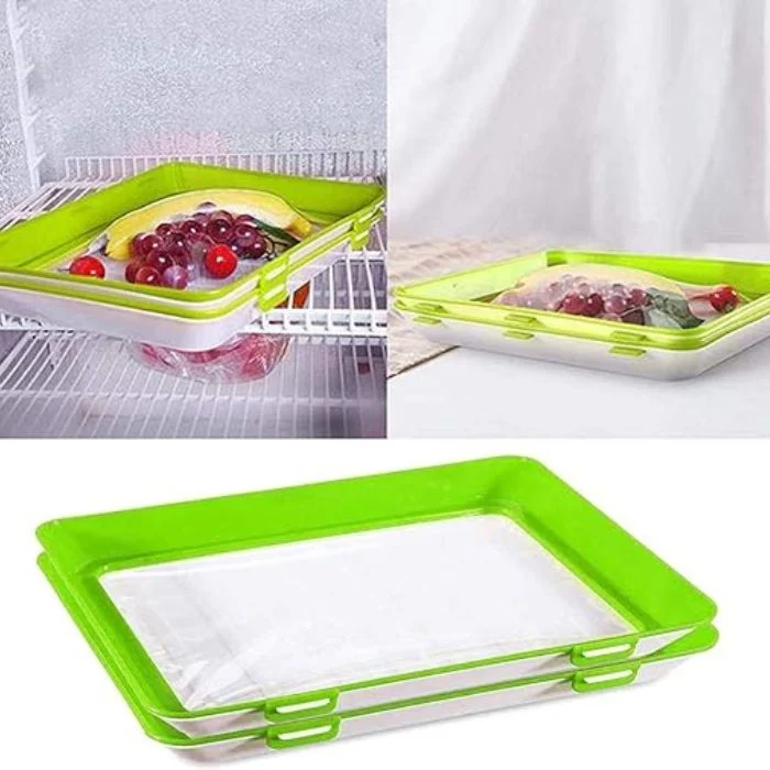 Frischhaltedosen Set mit elastischer luftdichter Folie | Stapelbare Lebensmittelbehälter für Kühlschrank & Meal Prep | Wiederverwendbar | FreshGuard Pro