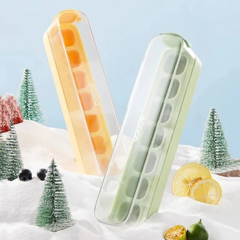 Eiswürfelbereiter mit Druck-Mechanik – ChillForge für perfekte Würfel ohne Kleckern | Stapelbar, leicht zu reinigen | Größen frei wählbar