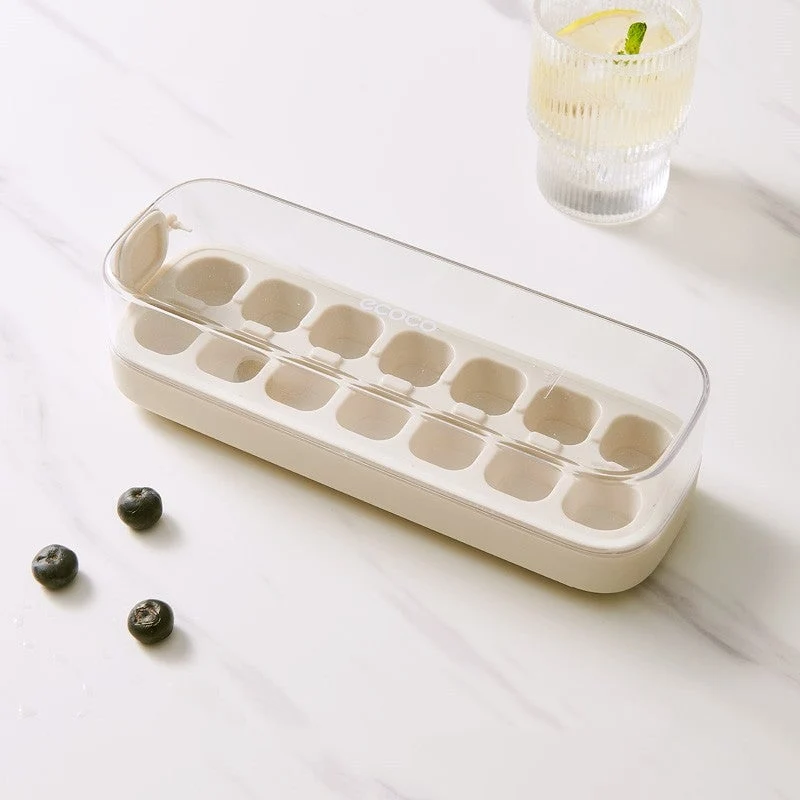 Eiswürfelbereiter mit Druck-Mechanik – ChillForge für perfekte Würfel ohne Kleckern | Stapelbar, leicht zu reinigen | Größen frei wählbar