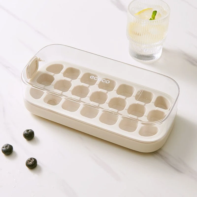Eiswürfelbereiter mit Druck-Mechanik – ChillForge für perfekte Würfel ohne Kleckern | Stapelbar, leicht zu reinigen | Größen frei wählbar