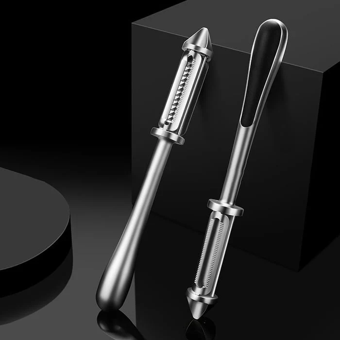 Gemüse-Schäler mit ultrascharfen Doppelklingen aus Edelstahl – SliceMaster Pro | Schälen & Julienne in 1 Tool | Rutschfester Griff