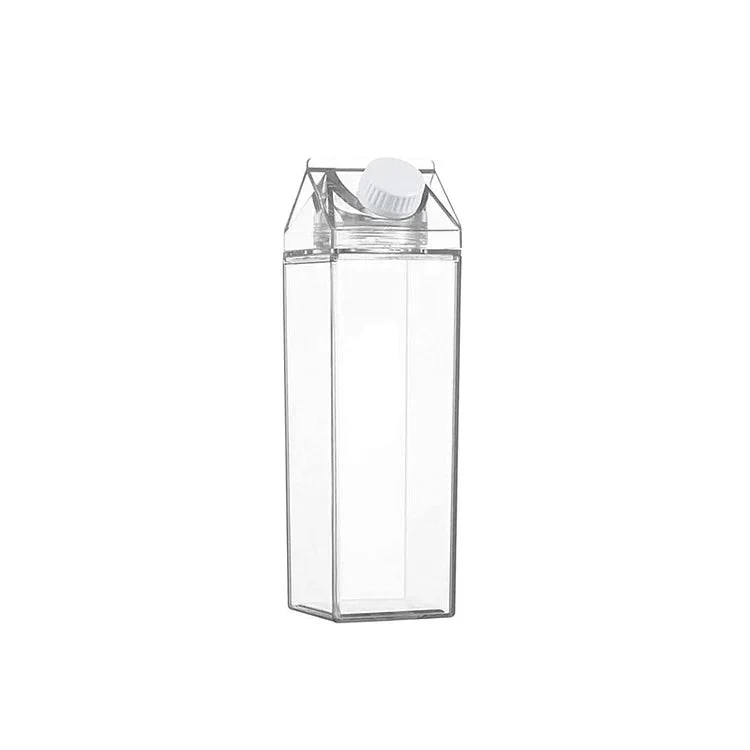 Trinkflasche im Milchpackungs-Design 500/1000 ml – HydraCube | 100% auslaufsicher, BPA-frei | Füllstand sofort sichtbar