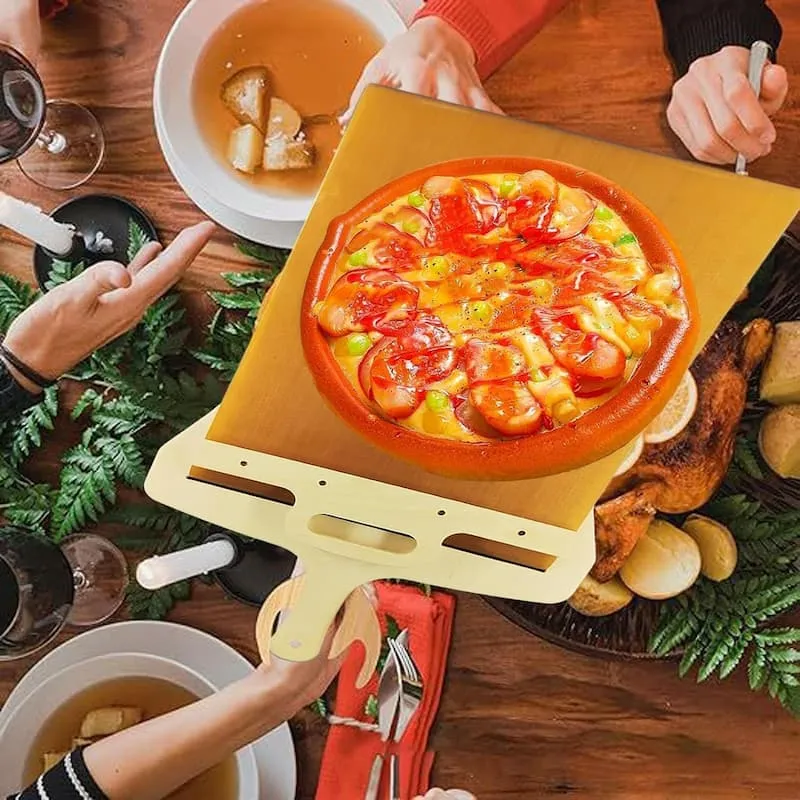 Pizzaschieber mit Belag-Schutz – GlideSlice für saubere Pizza-Transfers | Stabil gegen Durchhängen | Ergonomischer Griff
