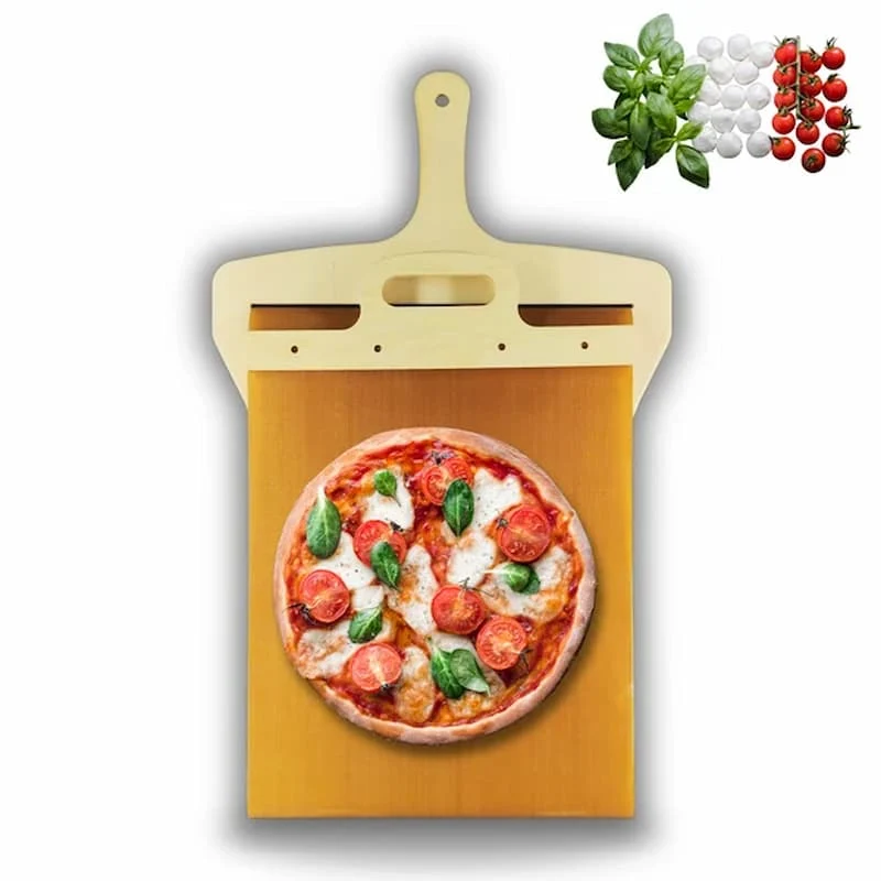 Pizzaschieber mit Belag-Schutz – GlideSlice für saubere Pizza-Transfers | Stabil gegen Durchhängen | Ergonomischer Griff