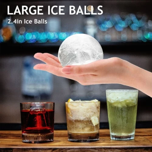 Eiswürfelform für große Eiskugeln – FrostVibe Set (2 Stück) | Langsam schmelzend für Whiskey & Cocktails | BPA-frei, spülmaschinenfest