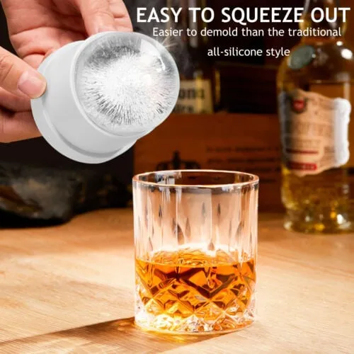 Eiswürfelform für große Eiskugeln – FrostVibe Set (2 Stück) | Langsam schmelzend für Whiskey & Cocktails | BPA-frei, spülmaschinenfest