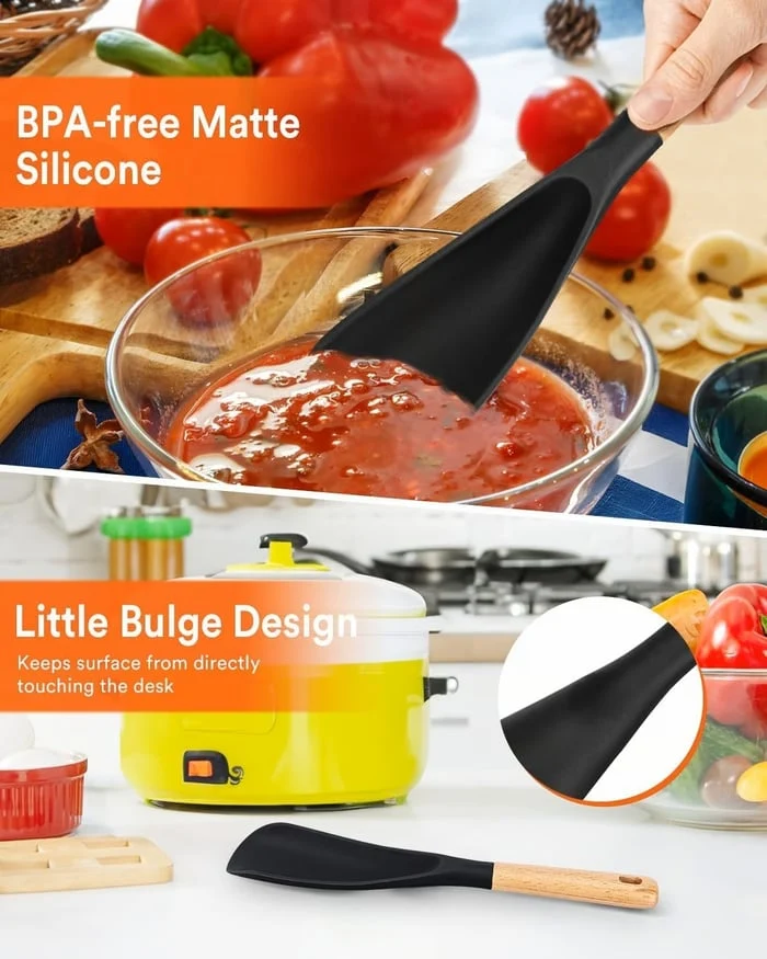 Multifunktionaler Kochlöffel & Pfannenwender | Hitzebeständig bis 230°C, BPA-freies Silikon | Schonend für Antihaft | 29×7 cm