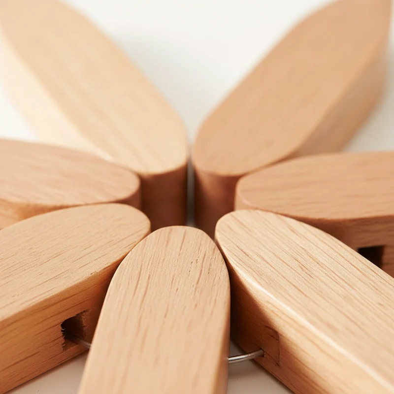 Holz-Untersetzer Set mit Halter | 3 Hitzebeständige Topfuntersetzer aus Hartholz | Stapelbar für Küche & Esstisch