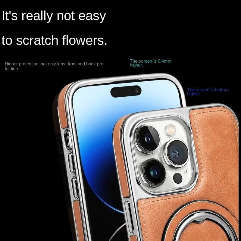 iPhone Hülle | Klassische Leder-Handyhülle mit Magnetfunktion | Standfunktion & Kamera-Schutz
