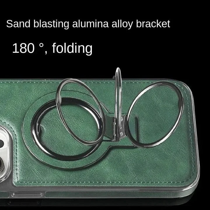 iPhone Hülle | Klassische Leder-Handyhülle mit Magnetfunktion | Standfunktion & Kamera-Schutz