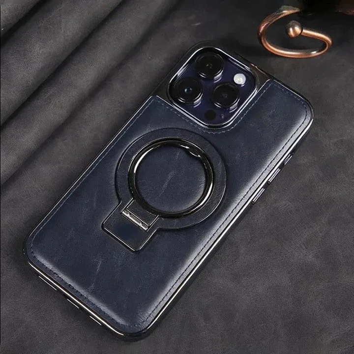 iPhone Hülle | Klassische Leder-Handyhülle mit Magnetfunktion | Standfunktion & Kamera-Schutz