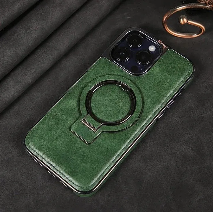 iPhone Hülle | Klassische Leder-Handyhülle mit Magnetfunktion | Standfunktion & Kamera-Schutz