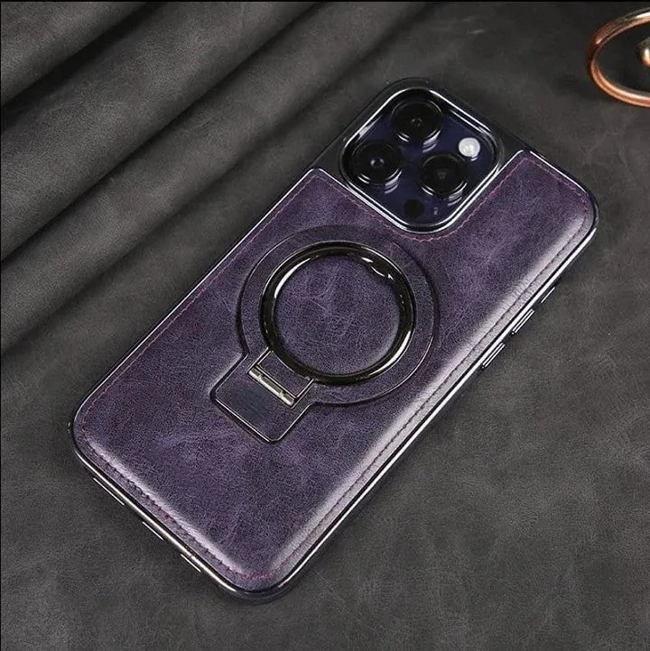 iPhone Hülle | Klassische Leder-Handyhülle mit Magnetfunktion | Standfunktion & Kamera-Schutz
