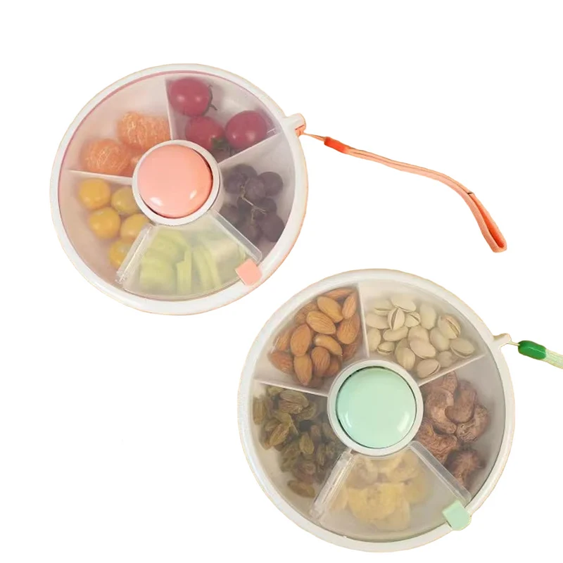 Snackbox für Kinder mit 5 Fächern | Drehbarer Snackspender | Auslaufsicher & BPA-frei