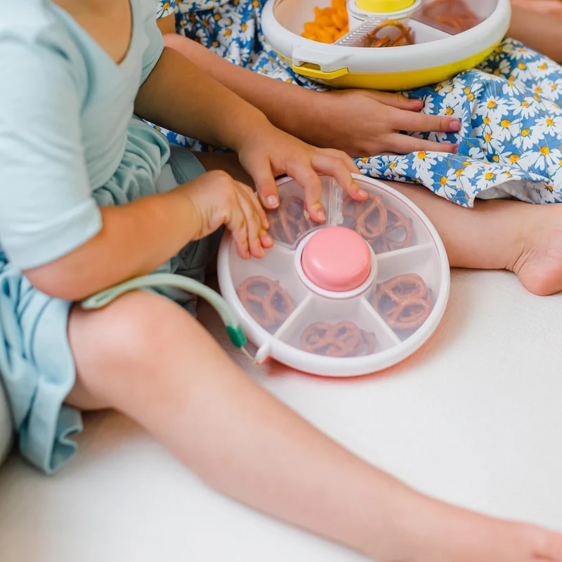 Snackbox für Kinder mit 5 Fächern | Drehbarer Snackspender | Auslaufsicher & BPA-frei