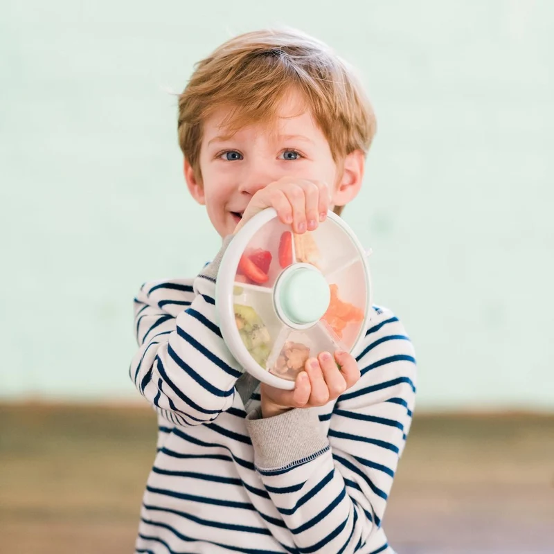 Snackbox für Kinder mit 5 Fächern | Drehbarer Snackspender | Auslaufsicher & BPA-frei