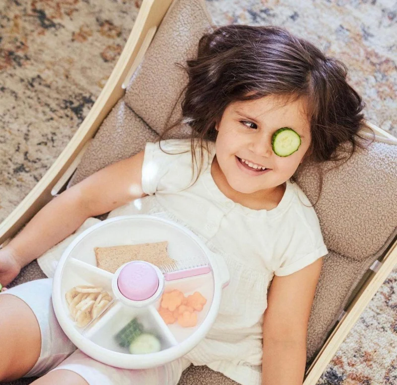 Snackbox für Kinder mit 5 Fächern | Drehbarer Snackspender | Auslaufsicher & BPA-frei