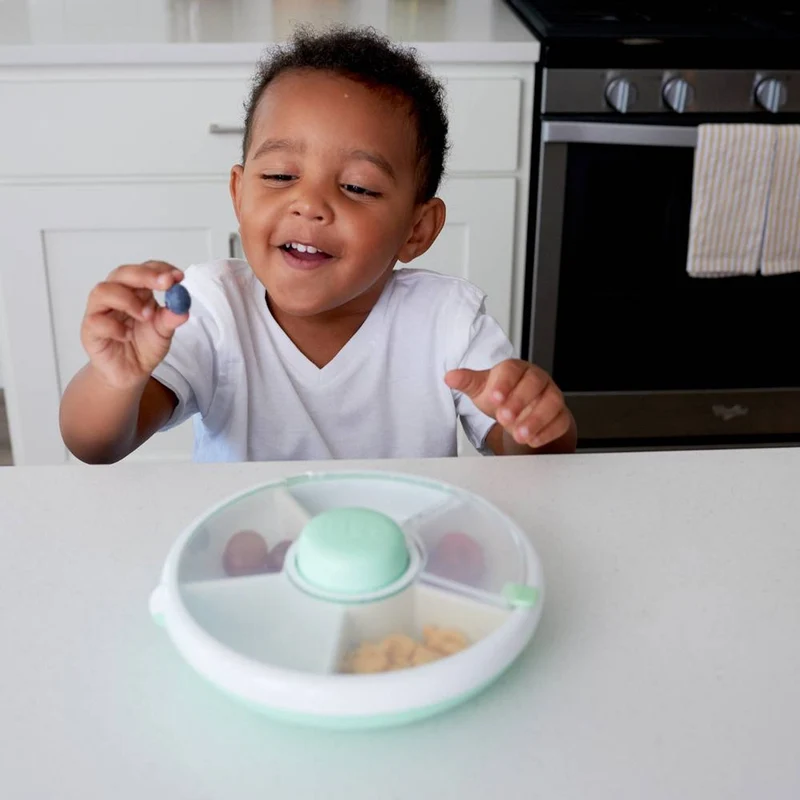 Snackbox für Kinder mit 5 Fächern | Drehbarer Snackspender | Auslaufsicher & BPA-frei