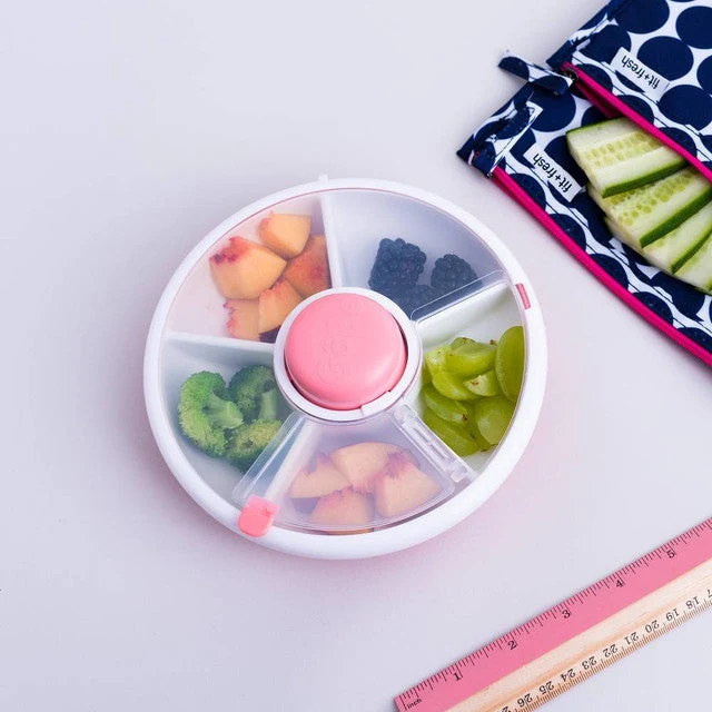 Snackbox für Kinder mit 5 Fächern | Drehbarer Snackspender | Auslaufsicher & BPA-frei