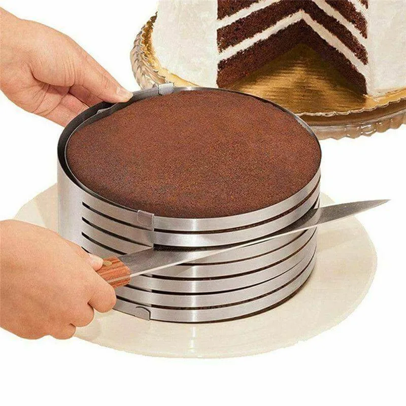 Verstellbarer Tortenschneider aus Edelstahl | Präzise Kuchenschichten | Für Ø 15–30 cm Torten