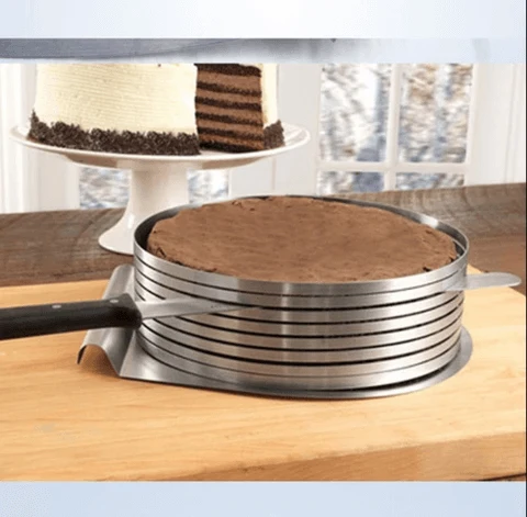 Verstellbarer Tortenschneider aus Edelstahl | Präzise Kuchenschichten | Für Ø 15–30 cm Torten