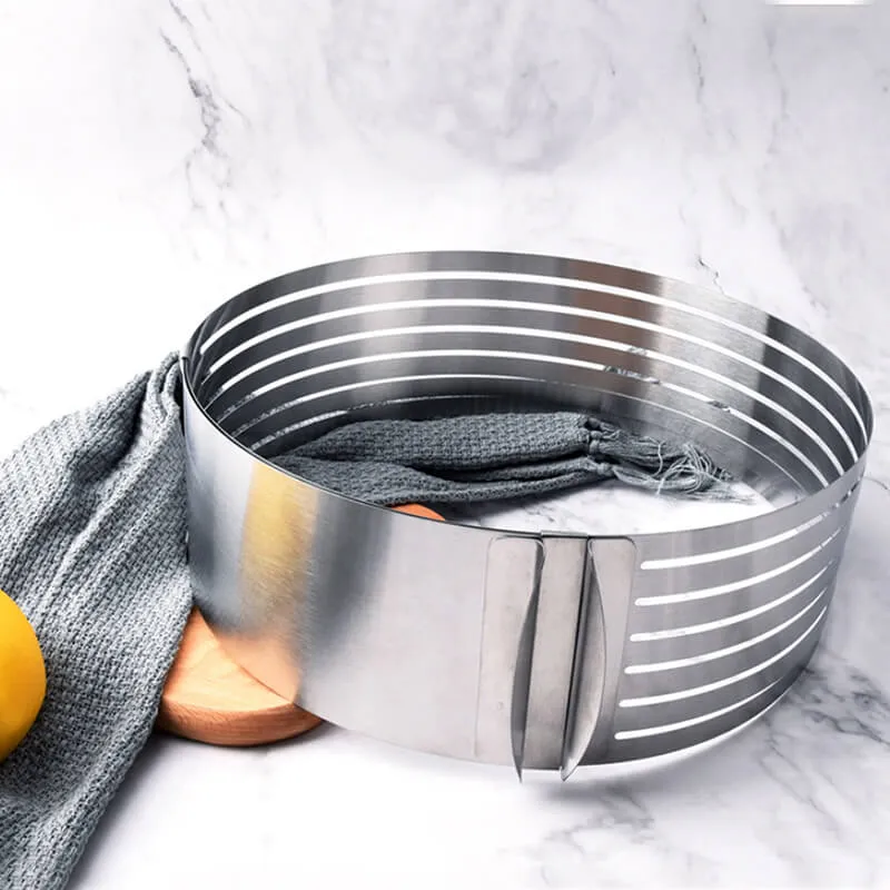 Verstellbarer Tortenschneider aus Edelstahl | Präzise Kuchenschichten | Für Ø 15–30 cm Torten