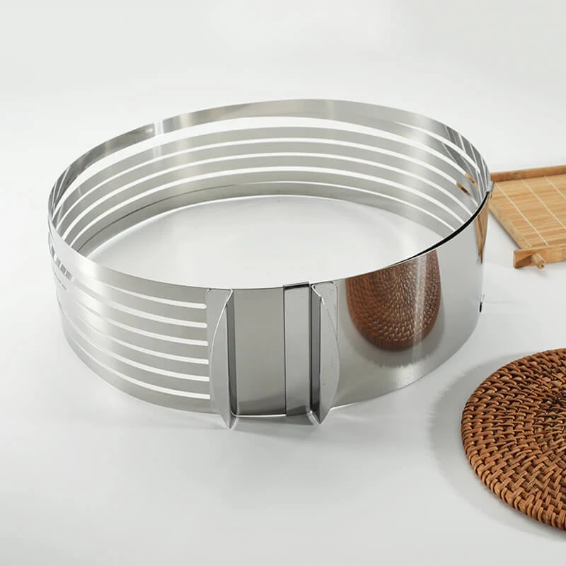 Verstellbarer Tortenschneider aus Edelstahl | Präzise Kuchenschichten | Für Ø 15–30 cm Torten