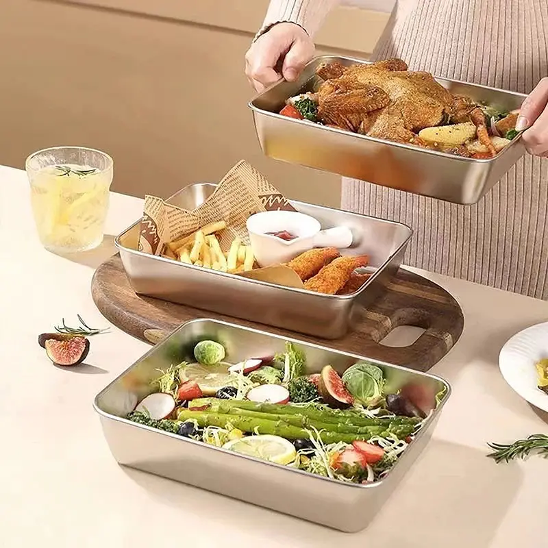 Mikrowellengeeignete Edelstahl-Lebensmittelbehälter mit Deckel | Auslaufsicher & spülmaschinenfest | Meal Prep & Aufbewahrung (2+1 Set)
