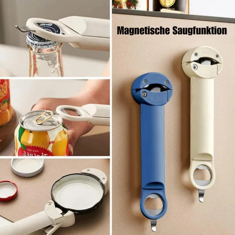 Verstellbarer Glas- & Flaschenöffner | Rutschfester Griff für festen Halt | Öffnet 0,5–11,2 cm Deckel mühelos