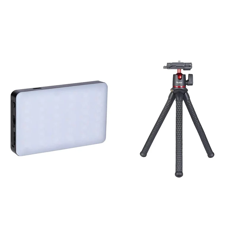 Rollei Lumis Compact RGB, kleine RGB Dauerlicht mit 360 Farben und tollen Lichteffekten, schwarz & R