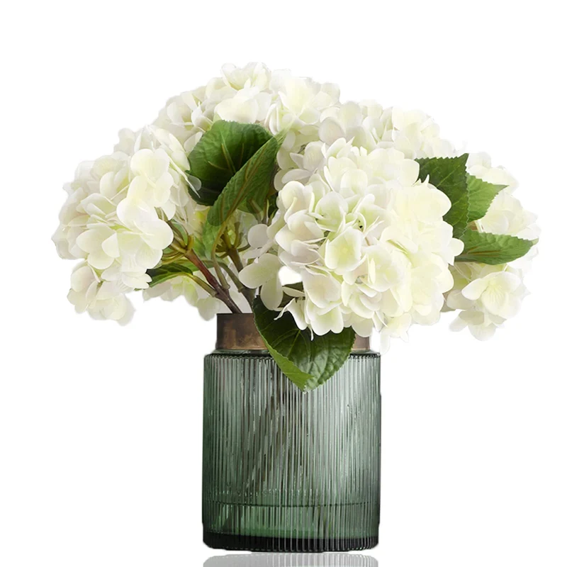 4 Stück Hortensien Kunstblumen Hortensie Künstlich Länge 55cm Durchmesser 20cm Künstliche Hortensie