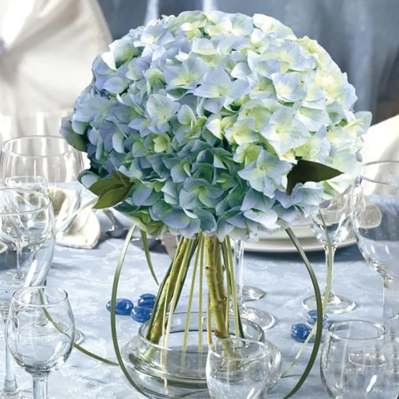 4 Stück Hortensien Kunstblumen Hortensie Künstlich Länge 55cm Durchmesser 20cm Künstliche Hortensie