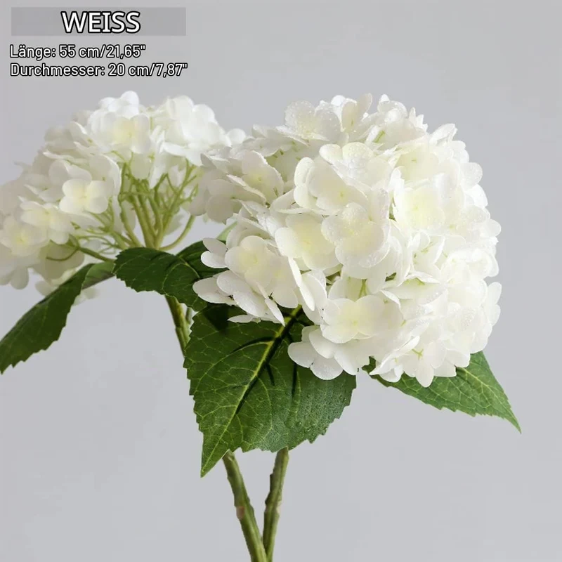 4 Stück Hortensien Kunstblumen Hortensie Künstlich Länge 55cm Durchmesser 20cm Künstliche Hortensie