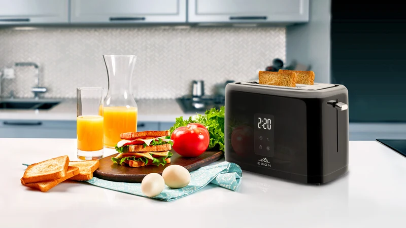 Toaster ETA Eron 8166 90000 schwarz/rostfreier stahl