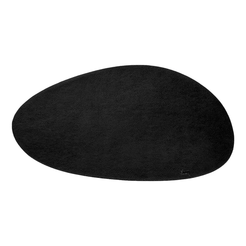 silwy® Metall-Nano-Gel-Platzset Black (large) in Lederoptik für rutschfeste Magnet-Gläser - abwaschb
