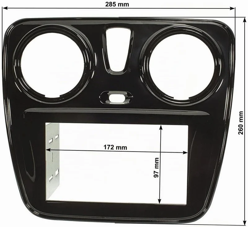 tomzz Audio 2409-007 Doppel DIN Radioblende kompatibel mit Dacia Lodgy Dokker Dokker Van ab 2012 Pia