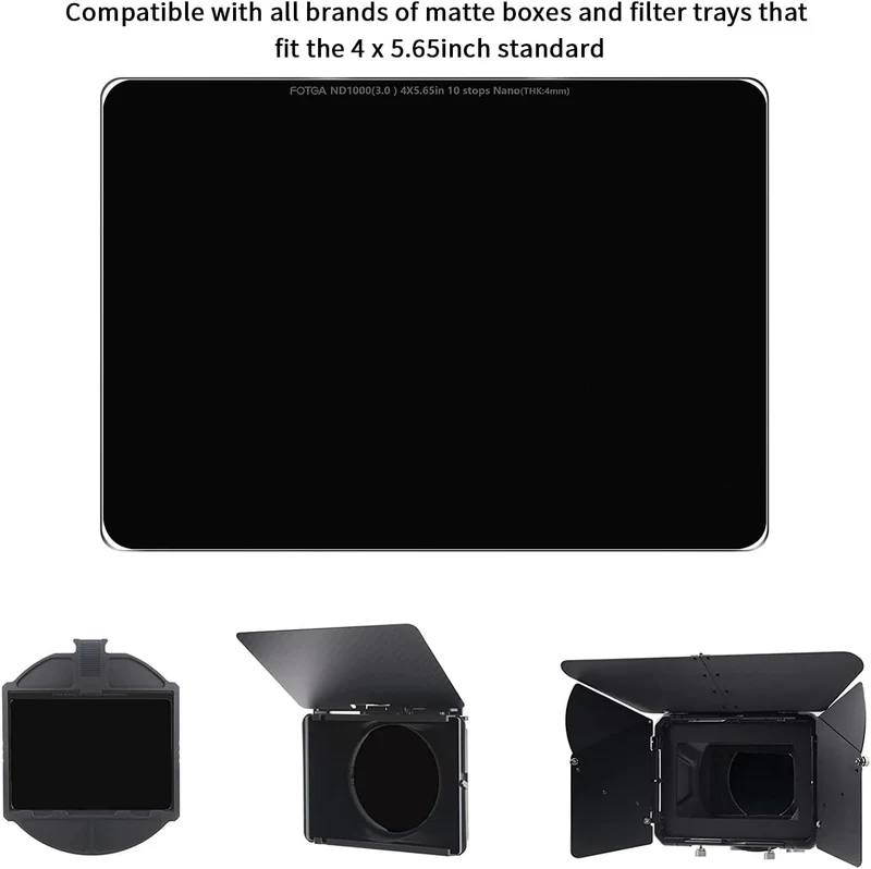 FOTGA Nano 4x5.65 ND1000 Neutral Graufilter Rechteckfilter aus Optisches Glas, ND3.0 (10 Stopps) Cin