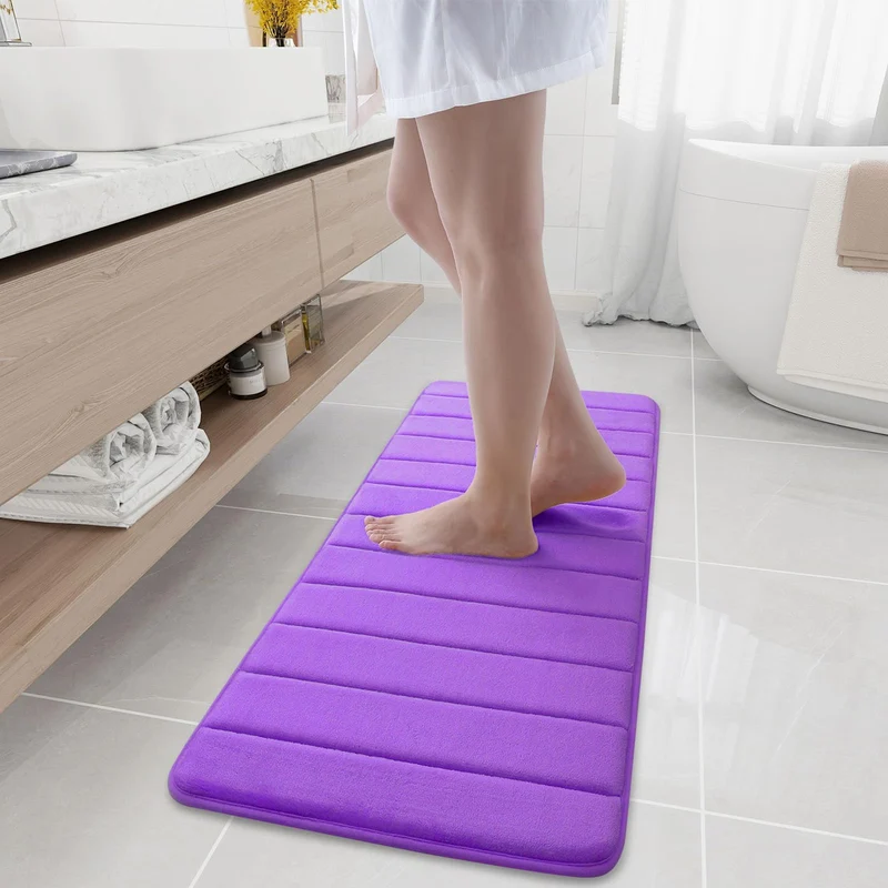 Homaxy Memory Foam Badezimmer Badteppich Saugfähige Rutschfester Badvorleger Waschbar Badematte - 43