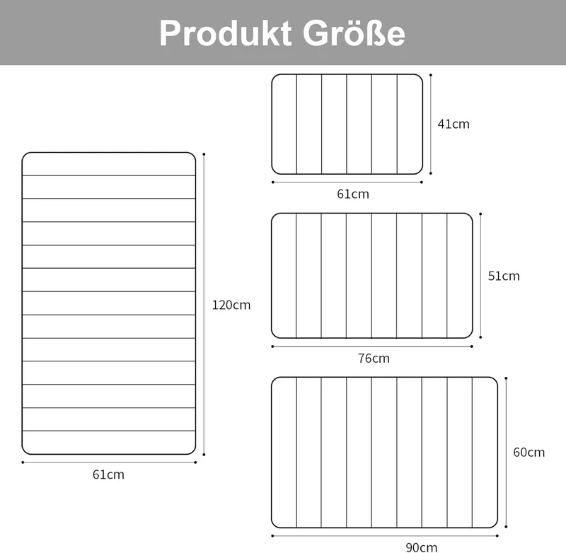 Homaxy Memory Foam Badezimmer Badteppich Saugfähige Rutschfester Badvorleger Waschbar Badematte - 43