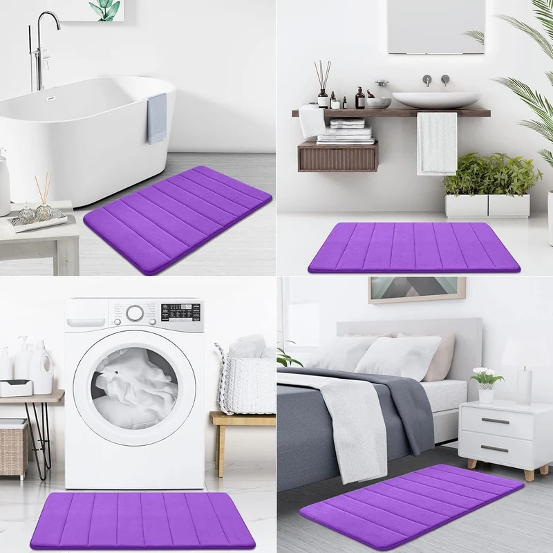 Homaxy Memory Foam Badezimmer Badteppich Saugfähige Rutschfester Badvorleger Waschbar Badematte - 43