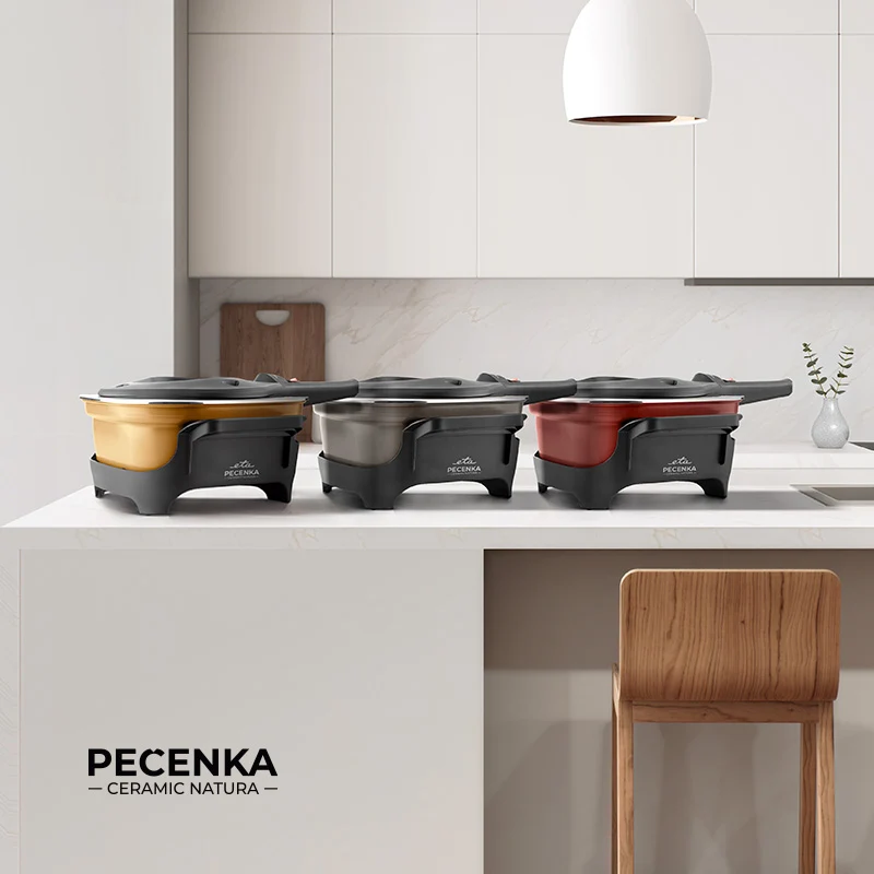 Elektrischer Backtopf ETA Pečenka Ceramic Natura 0133 90053 rot