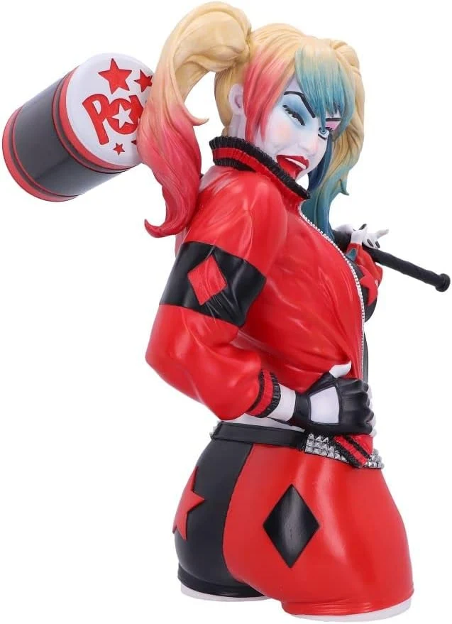 Nemesis Now Offizielles Lizenzprodukt Harley Quinn-Büste, Rot, 30 cm