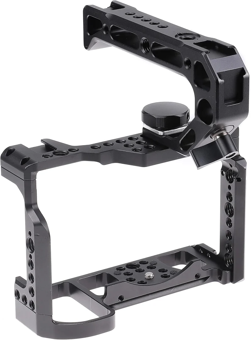 FOTGA Kamera Käfig Video Filmherstellung Stabilisator Rig Aluminium Legierung mit Griff Oben Cold Sh