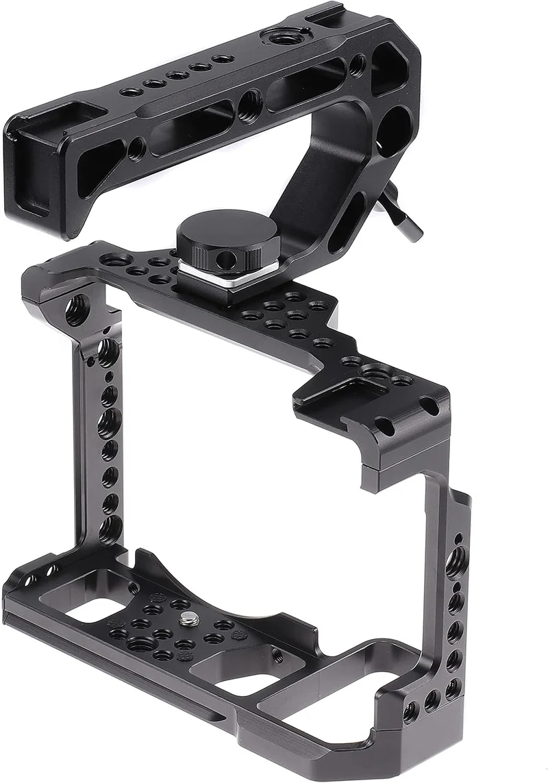FOTGA Kamera Käfig Video Filmherstellung Stabilisator Rig Aluminium Legierung mit Griff Oben Cold Sh
