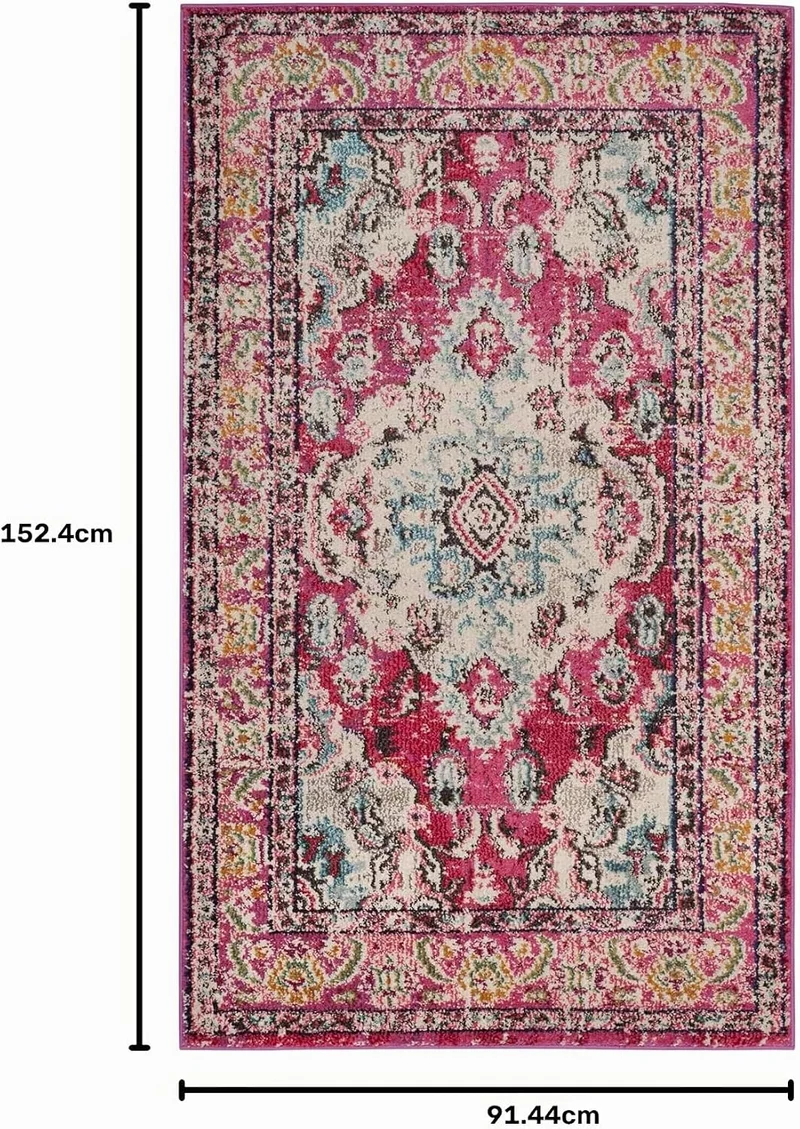 SAFAVIEH Boho Chic Teppich für Wohnzimmer, Esszimmer, Schlafzimmer - Monaco Collection, Kurzer Flor,