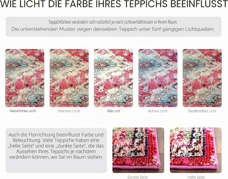 SAFAVIEH Boho Chic Teppich für Wohnzimmer, Esszimmer, Schlafzimmer - Monaco Collection, Kurzer Flor,